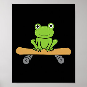 Lustiger Skateboarding-Frosch Lustiger Skateboard- Poster