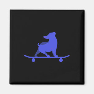 Lustiger Skateboarding-Hund Französische Bulldogge Magnet