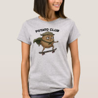 Lustiger Skateboarding-Kartoffel-Club Retro-Cartoo