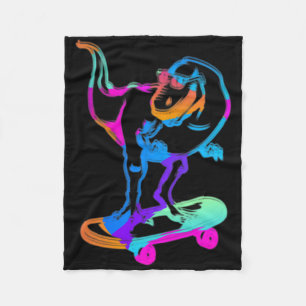 Lustiger Skater Dino Skateboard Skateboarding Bret Fleecedecke