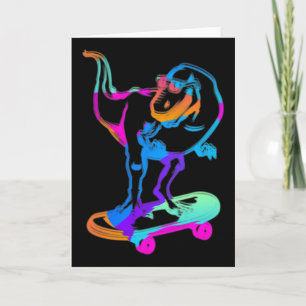 Lustiger Skater Dino Skateboard Skateboarding Bret Karte