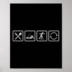 Lustiger Skater Skateboard Skateboarder Cool Skate Poster