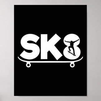 Lustiger Skater Skateboardfahren Poster