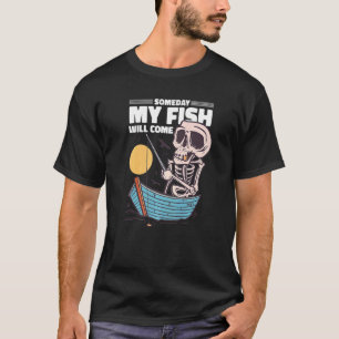 Lustiger Skelett-Angler Fischt T-Shirt