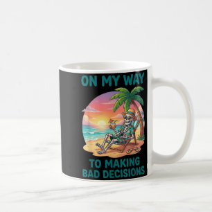 Lustiger Skelett Auf Dem Weg Zu Schlechten Entsche Kaffeetasse