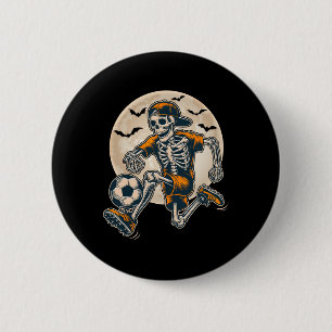 Lustiger Skelett-Fußball-Männer-Jungen-Kinder-Hall Button