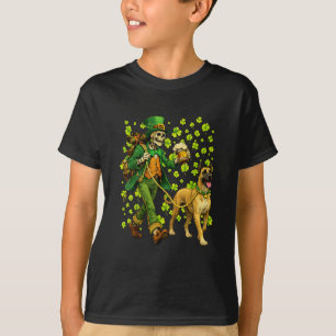 Lustiger Skelett gehender Great Dane Gothic Hunde  T-Shirt