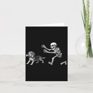 Lustiger Skelett jagender Beagle Hund Halloween Hu Karte