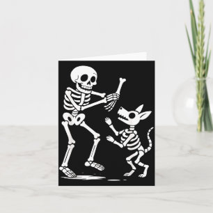 Lustiger Skelett-Spiel mit Hund Halloween für Hund Karte