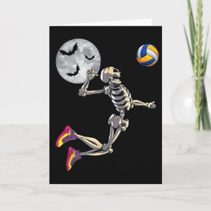 Lustiger Skelett-Spiel-Volleyball Frohes Halloween Karte