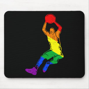 Lustiger Skelett-Spieler Regenbogenflagge Schwul L Mousepad