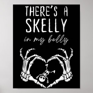 Lustiger Skelett-Theres-Skelly-In-Mein-Bauch-Schwa Poster