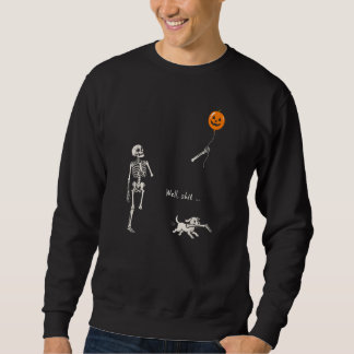 Lustiger Skelett-Verloren-Ballon-Hund Halloween Sweatshirt