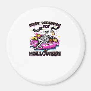 Lustiger Skelett wartet nur auf Halloween Gruselig Magnet