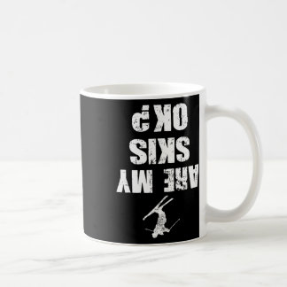 Lustiger Ski-T-Shirt abgenutzt Skifahren Winterspo Kaffeetasse