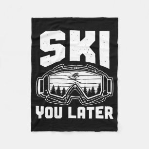 Lustiger Skiliebhaber bis später Skifahren Winter Fleecedecke