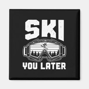 Lustiger Skiliebhaber Bis später Skifahren Winter  Magnet