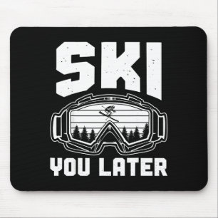 Lustiger Skiliebhaber bis später Skifahren Winter Mousepad