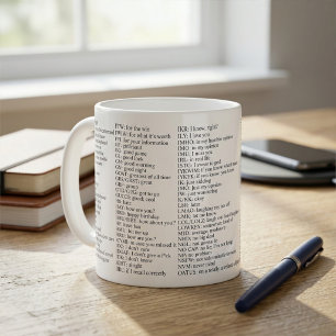 Lustiger Slang, Texting-Abkürzungen und Akronyme B Kaffeetasse