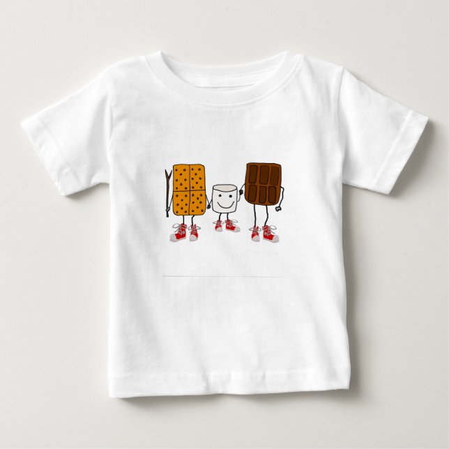 Lustiger Smores Charakter-Cartoon Baby T-shirt (Vorderseite)
