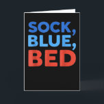 Lustiger Socken Blau Bett Meme  Karte<br><div class="desc">Lustiger Socken Blau Bett Meme</div>