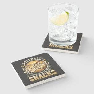 Lustiger Softball-Bruder Snacks Sport Steinuntersetzer