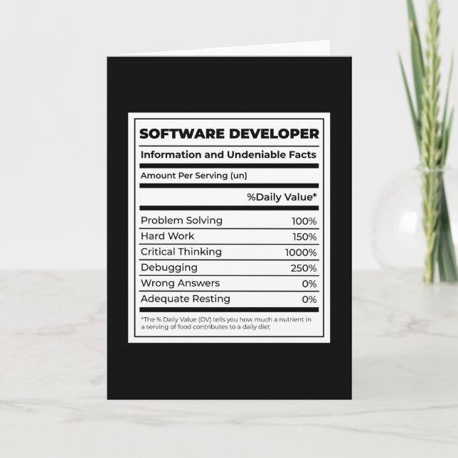 Lustiger Softwareentwickler neutritunal Karte (Vorderseite)