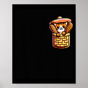 Lustiger Sombrero-Katzen-Churros-Tasche Cinco De M Poster