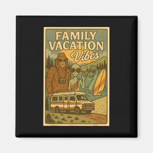 Lustiger Sommer Bigfoot Familienurlaub Alien Nessi Magnet