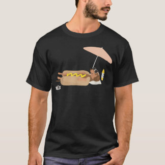 Lustiger Sommer Hot Dog Dachshund Strand T-Shirt