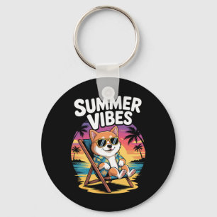 Lustiger Sommer Shi Inu Strand Hund Urlaub  Schlüsselanhänger
