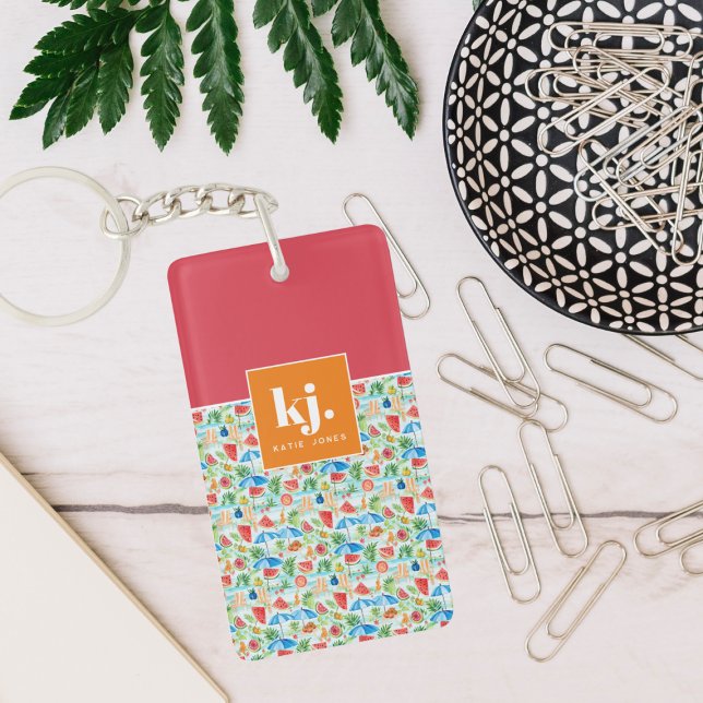 Lustiger Sommer Stilvolles Monogramm Schlüsselanhänger (Von Creator hochgeladen)