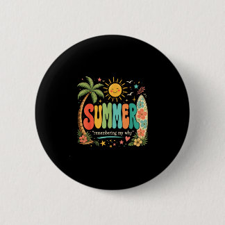 Lustiger Sommerurlaub tropischer Strand Sonnensche Button