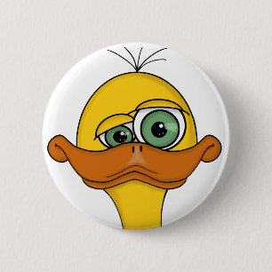 Lustiger sonderbarer Enten-Cartoon Button