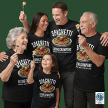Lustiger Spaghetti-Ess-Champion Familienzusammenku