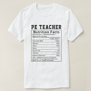 Lustiger Sportlehrer Ernährungsfakten Fitnessstudi T-Shirt