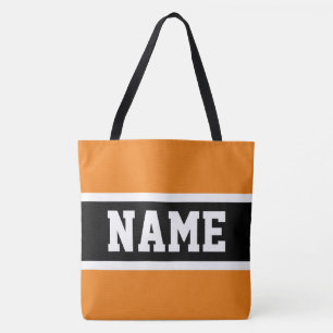 Lustiger Sportlicher Fetter Orange Schwarzer Strei Tasche