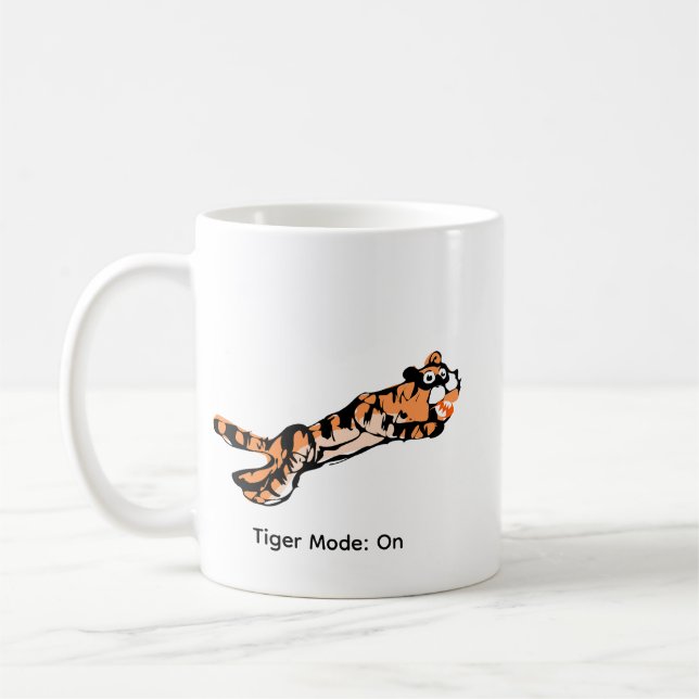 Lustiger springender Tiger-Geschenk Kaffeetasse (Links)