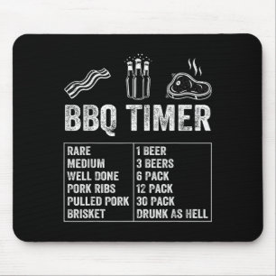 Lustiger Spruch Bbq Timer Bier Grill Papa Barbecue Mousepad