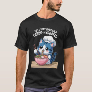 Lustiger Spruch Carbo Hydratisierte Katze Nudel Pu T-Shirt