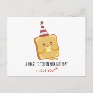 Lustiger Spruch: Ein Toast auf dich zum Geburtstag Postkarte