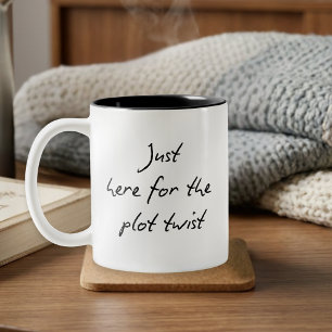 Lustiger Spruch für Buchliebhaber Schwarz und Weiß Zweifarbige Tasse