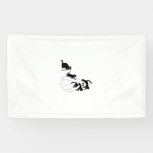 Lustiger Spruch Grusel Saison Halloween Katze Geis Banner