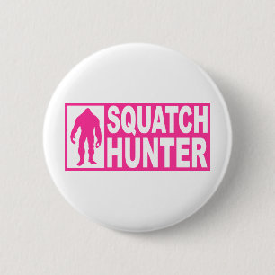Lustiger SQUATCH JÄGER Gang, der Bigfoot-Ausgabe Button