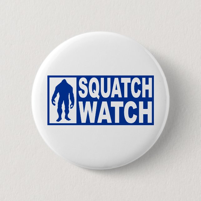 Lustiger SQUATCH UHR Gang - deluxer findener Button (Vorderseite)
