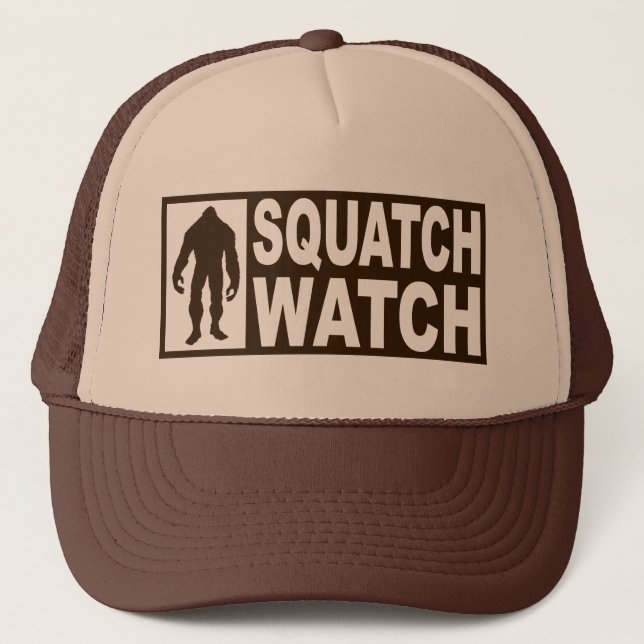 Lustiger SQUATCH UHR Hut - deluxer findener Truckerkappe (Vorderseite)