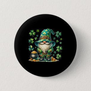 Lustiger St. Paddys-Tag-Gnom mit St. Patricks-Tag- Button