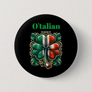 Lustiger St. Patricks Day Irischer Italienischer O Button