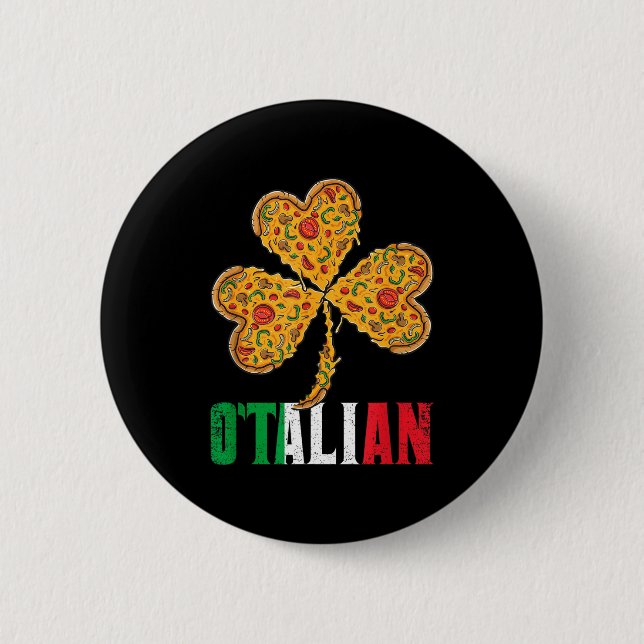 Lustiger St. Patricks Day Irischer Zza Italienisch Button (Vorderseite)