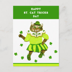 Lustiger St. Patrick's Day Katze Postkarte